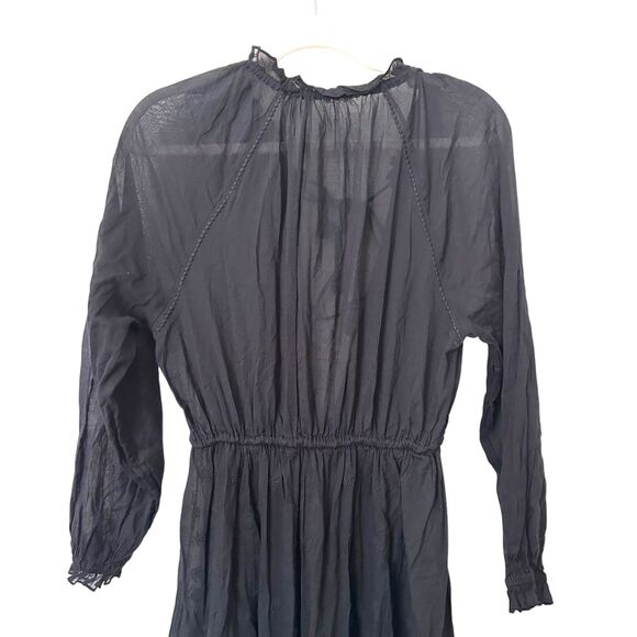 LA BOHÉME Tiered‎ Boho Maxi Dress Black Sz M/L - Picture 2 of 4